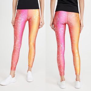 Terez Tall Band Balayage Foil Pink and Orange Leggings L